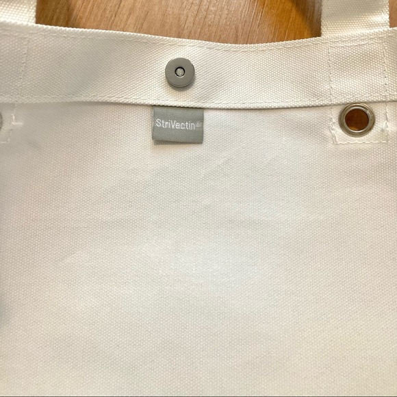 Large white tote bag with metallic silver base - Picture 2 of 7